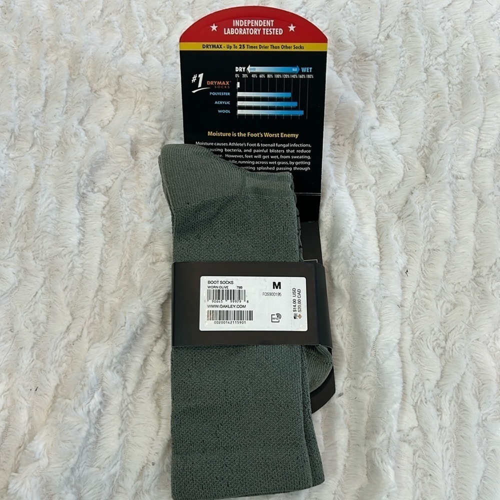 Brand New Oakley Tall Crew Tactical Socks Olive Women 7595 Mens 68